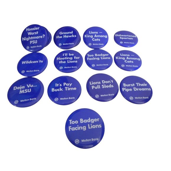 Mellon Bank Other - Vintage Penn State Pin Back Button Lot Mellon Bank 1980s Estate Find